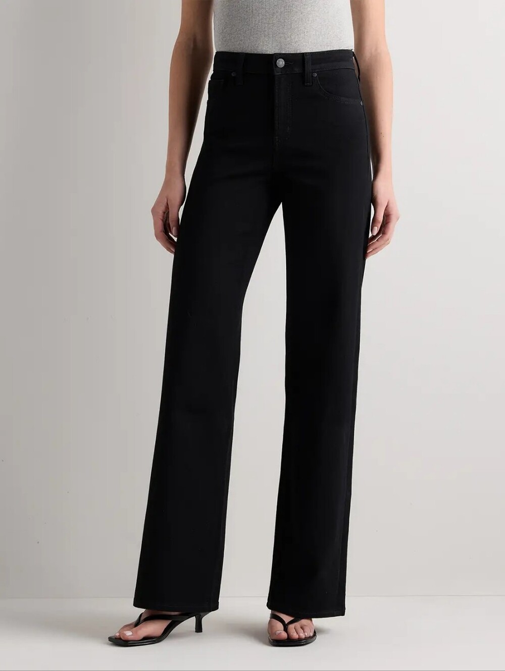 Quince Bella Stretch Black Wide-Leg Women’s Jeans 28/ 32 Inseam NWT